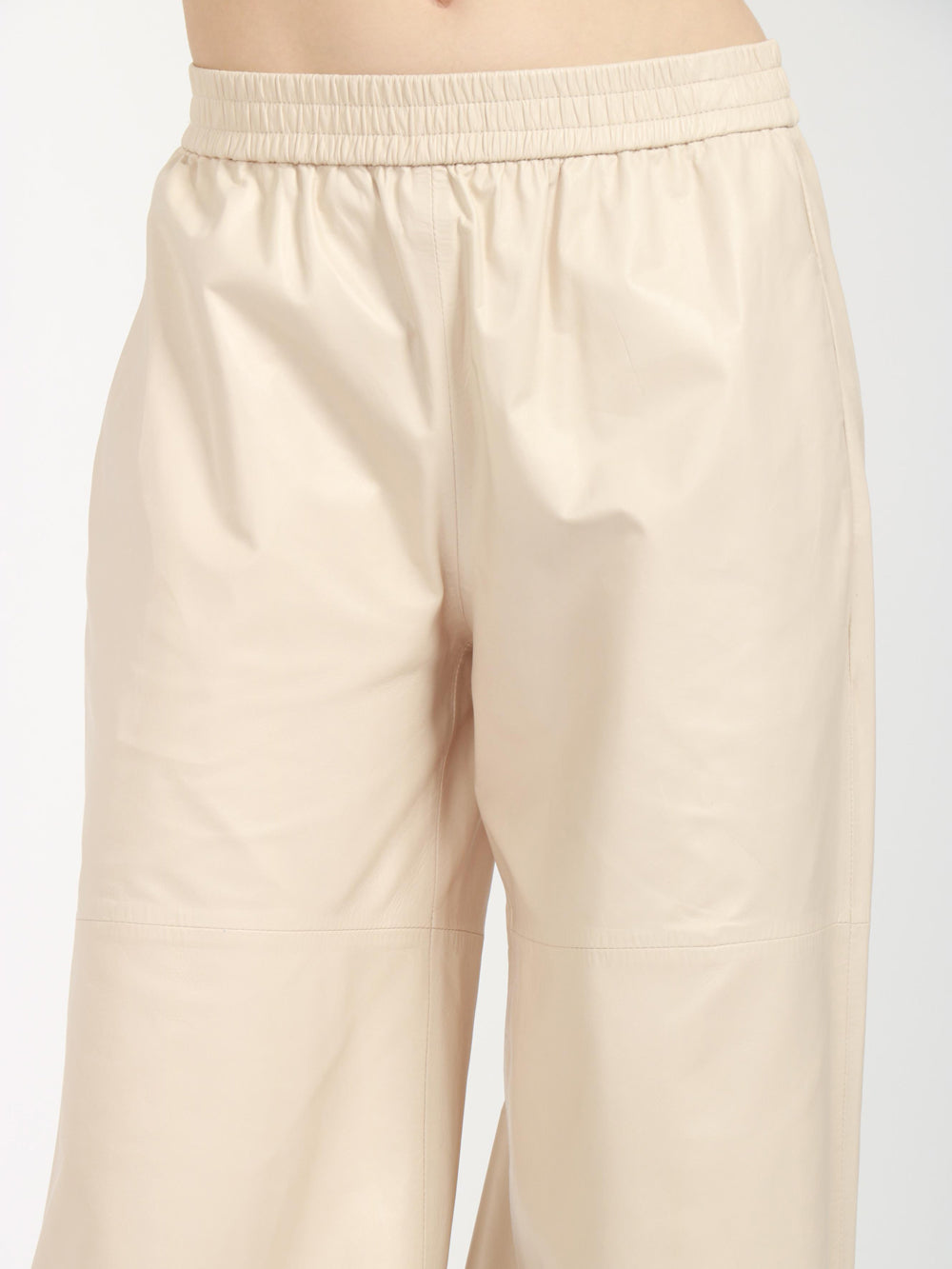 VIA MASINI 80 Pantaloni Via di Narni Palazzo in Suede Sabbia Burro