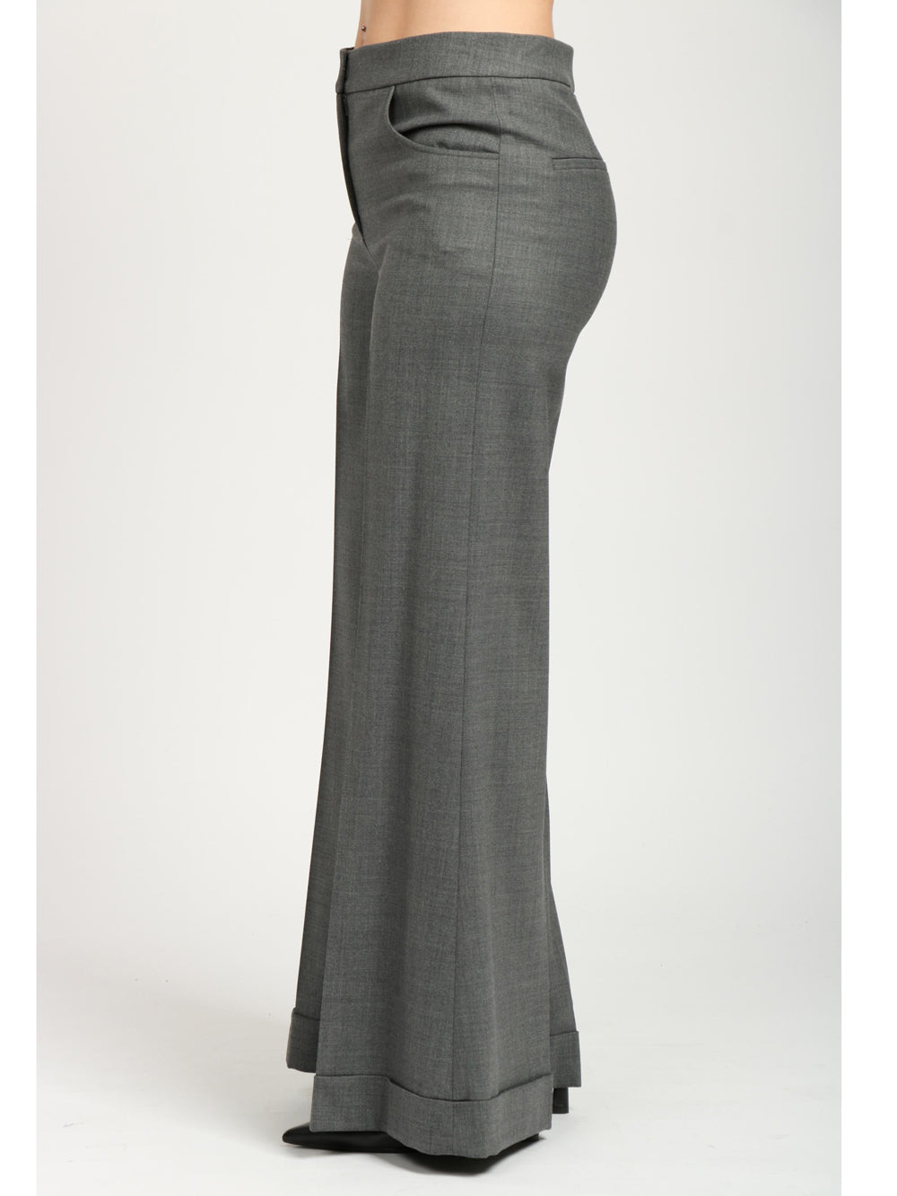 VIA MASINI 80 Pantaloni Via Mascagni in Fresco di Lana Grigi Grigio