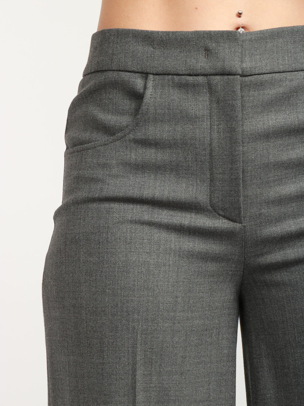 VIA MASINI 80 Pantaloni Via Mascagni in Fresco di Lana Grigi Grigio