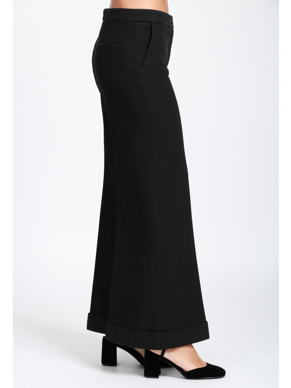 VIA MASINI 80 Pantaloni Via Mascagni Palazzo in Cotone Neri Nero