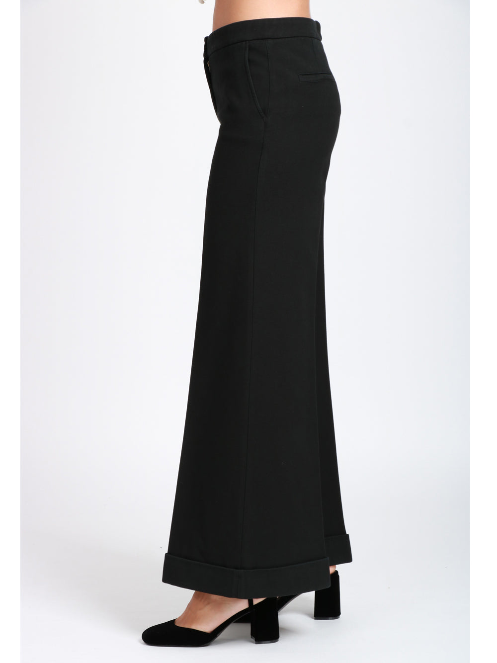 VIA MASINI 80 Pantaloni Via Mascagni Palazzo in Cotone Neri Nero