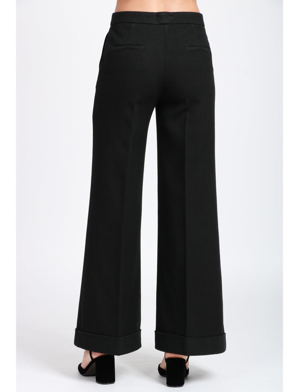 VIA MASINI 80 Pantaloni Via Mascagni Palazzo in Cotone Neri Nero