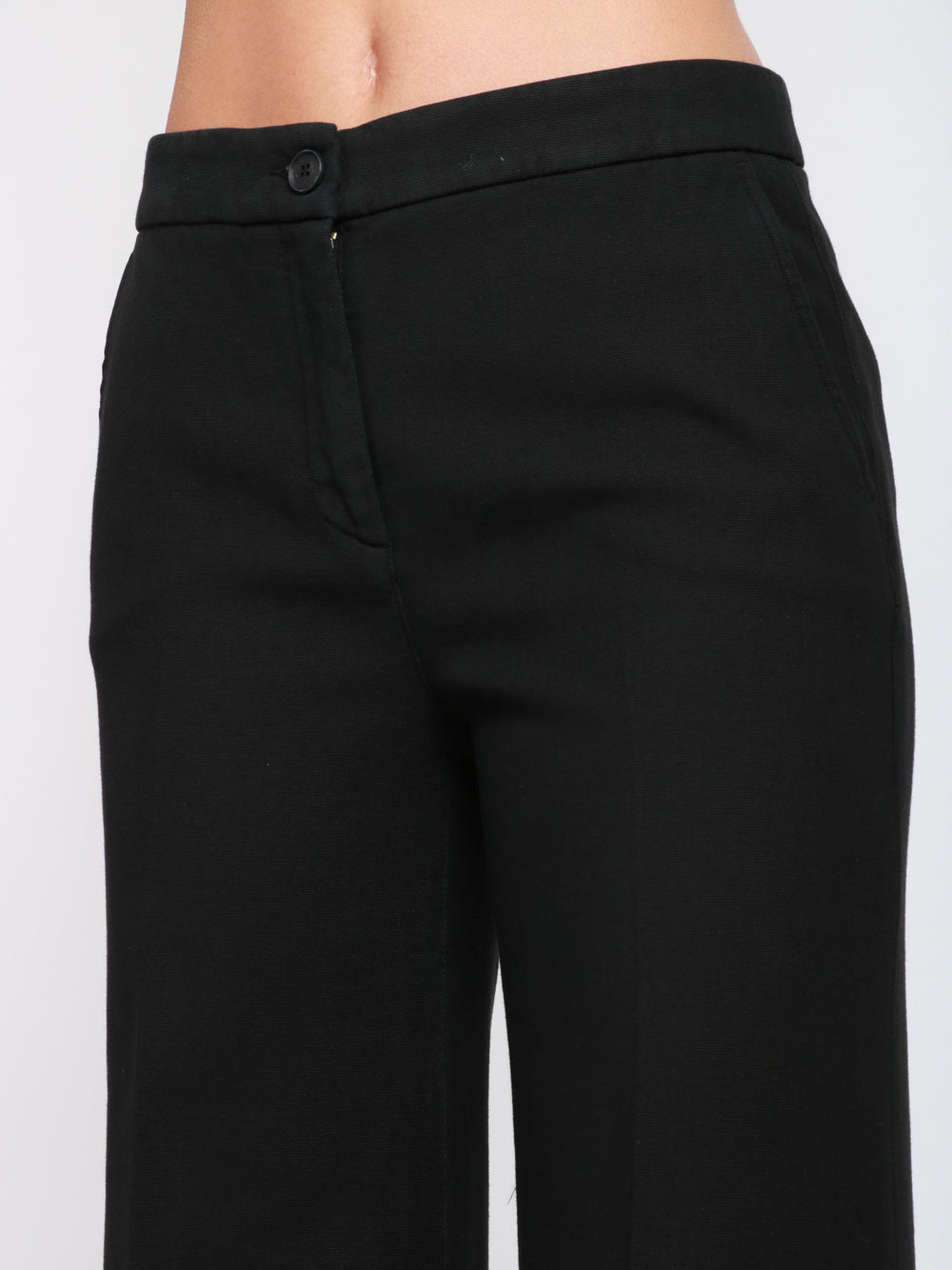 VIA MASINI 80 Pantaloni Via Mascagni Palazzo in Cotone Neri Nero