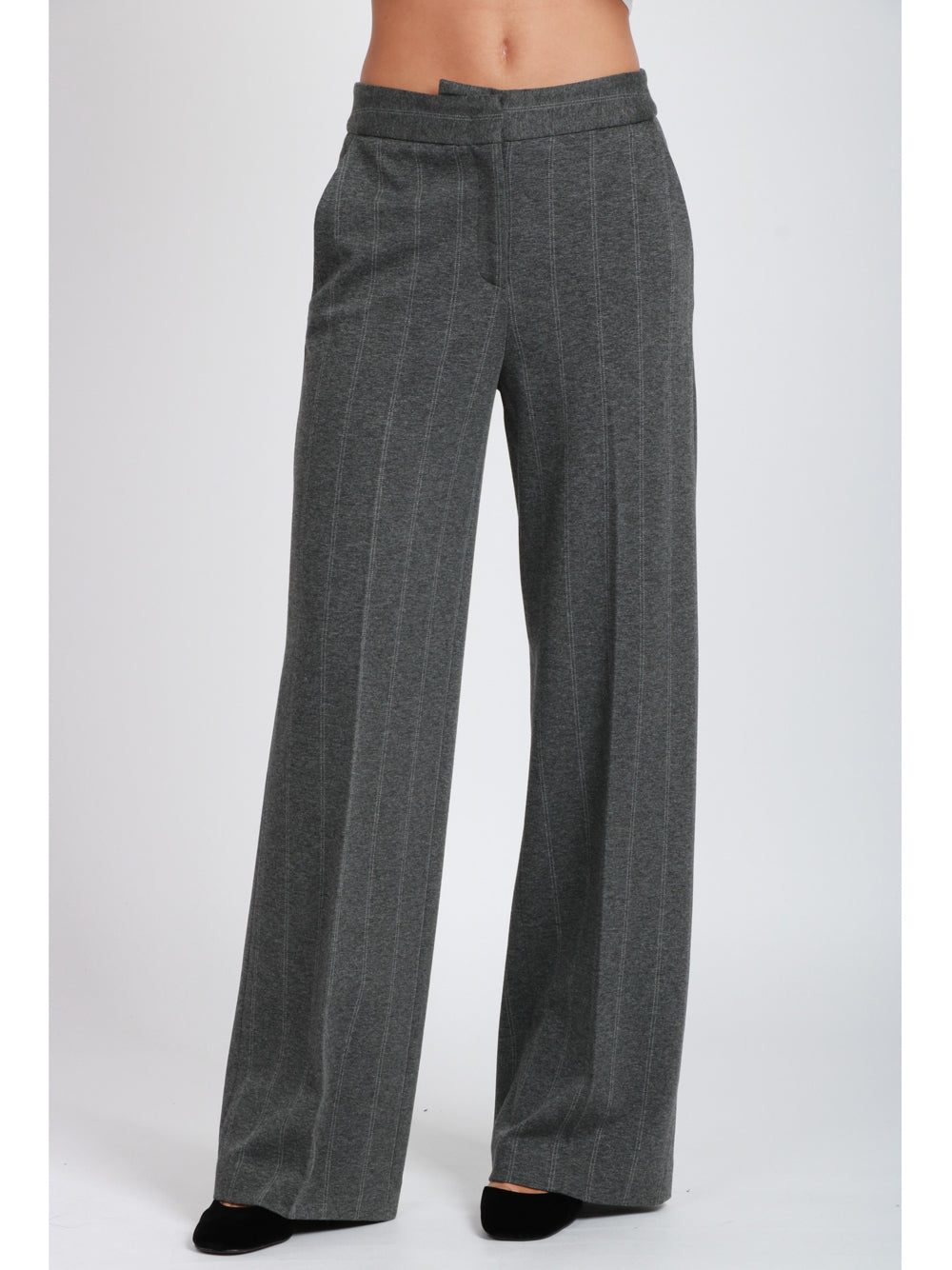 VIA MASINI 80 Pantaloni Via Sanzada Grigi Gessati Bianchi Grigio Bianco