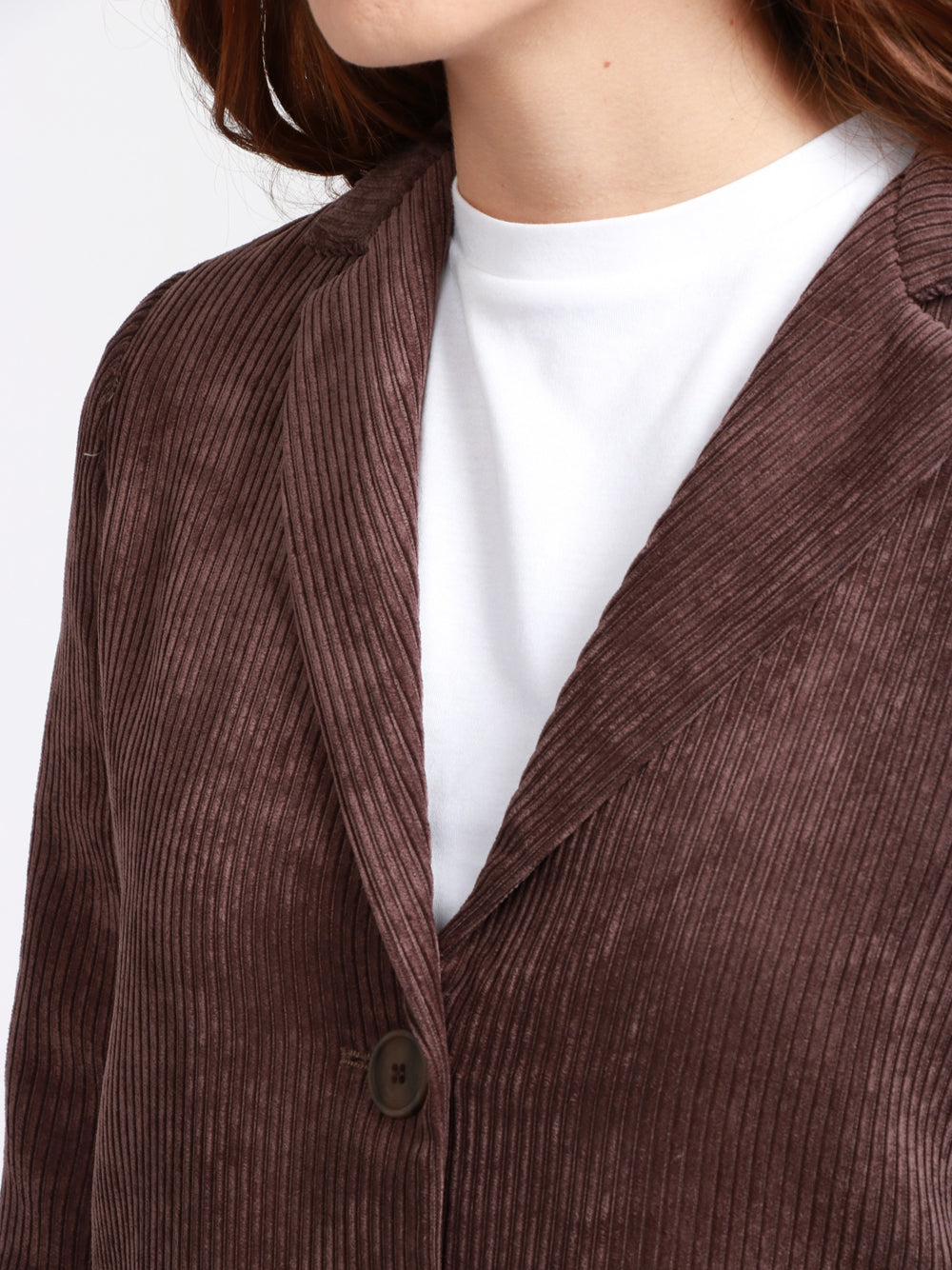 VIA MASINI 80 Giacca Via Verdi Monopetto in Velluto a Costine Marrone Marrone