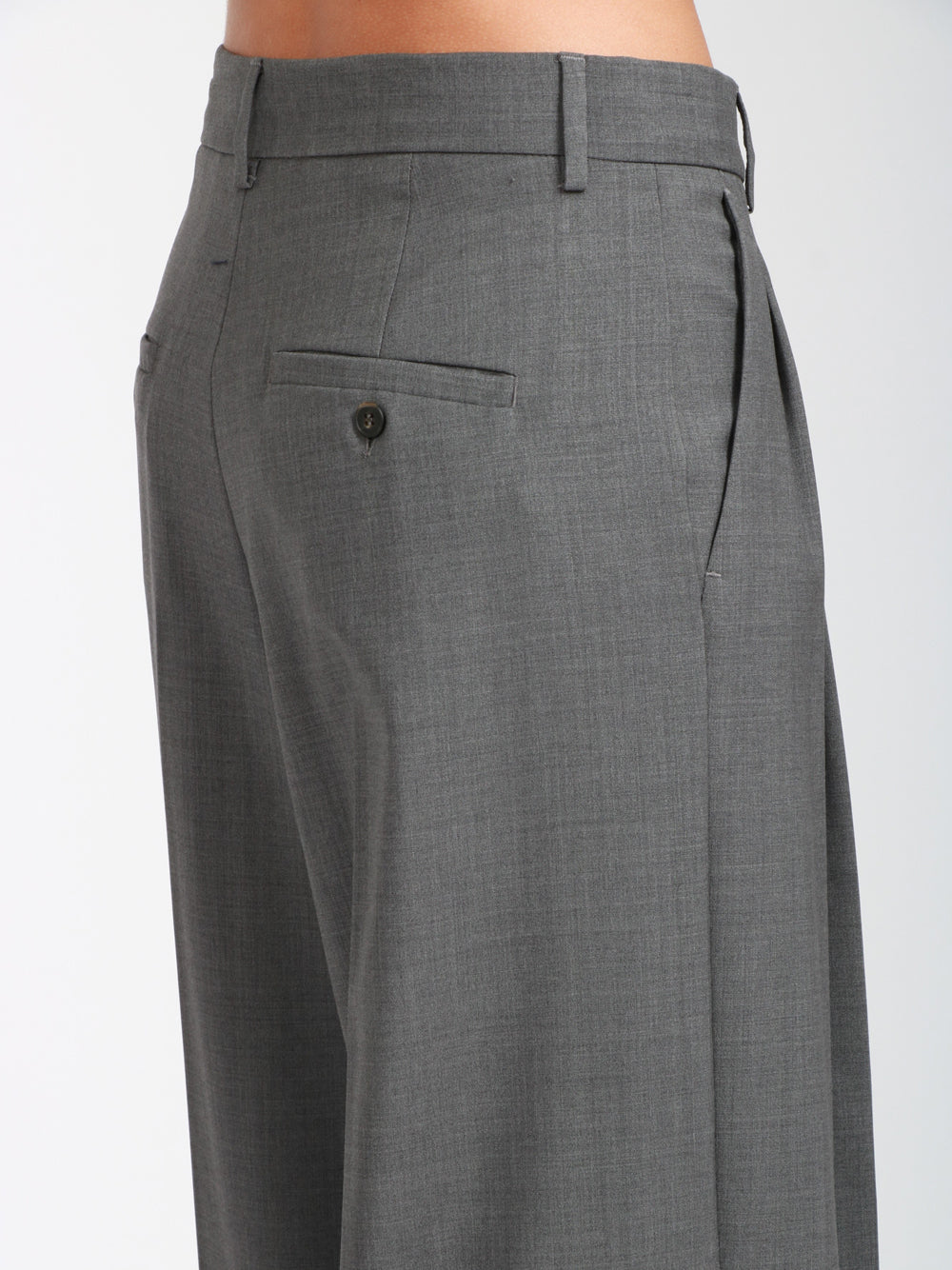 WEEKEND MAX MARA Pantaloni Adelfi in Lana Stretch Grigi Grigio