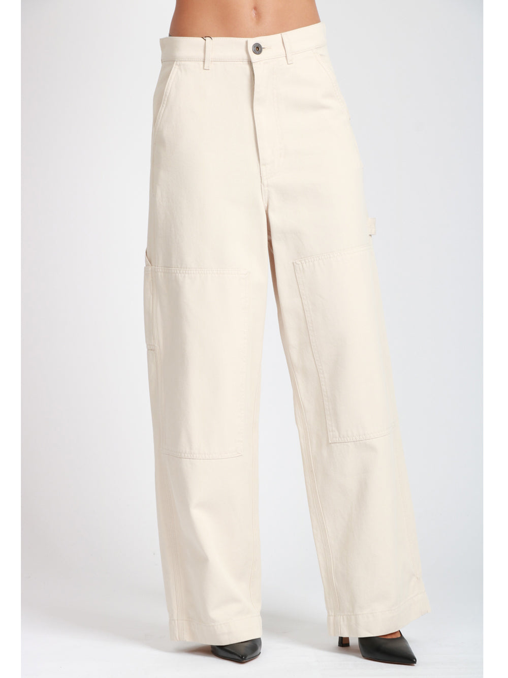 WEEKEND MAX MARA Pantaloni Caronte Cargo in Drill di Cotone Ecru Ecru