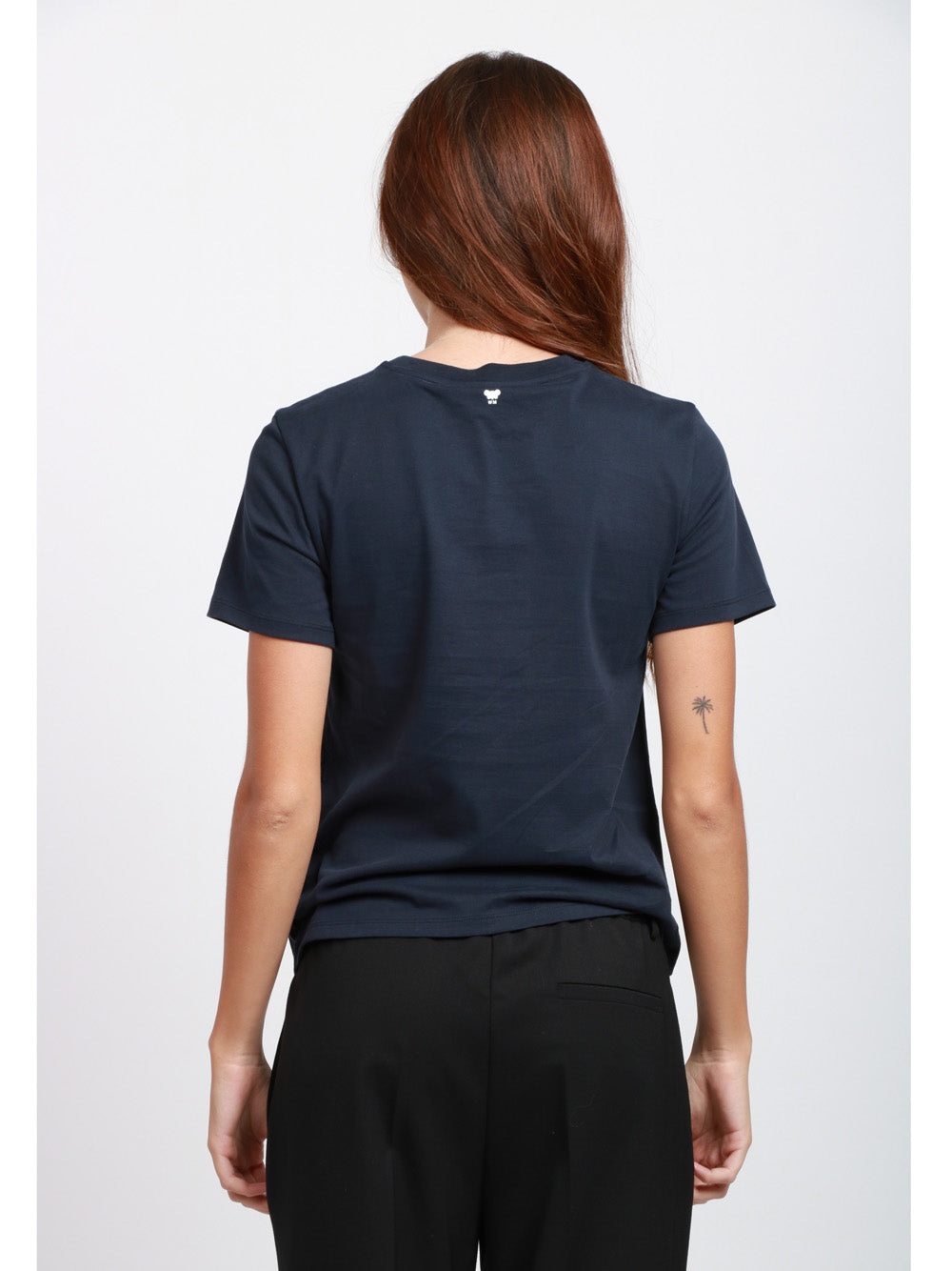 WEEKEND MAX MARA T-Shirt Clown Girocollo in Cotone Blu con Scritta Blu/bianco