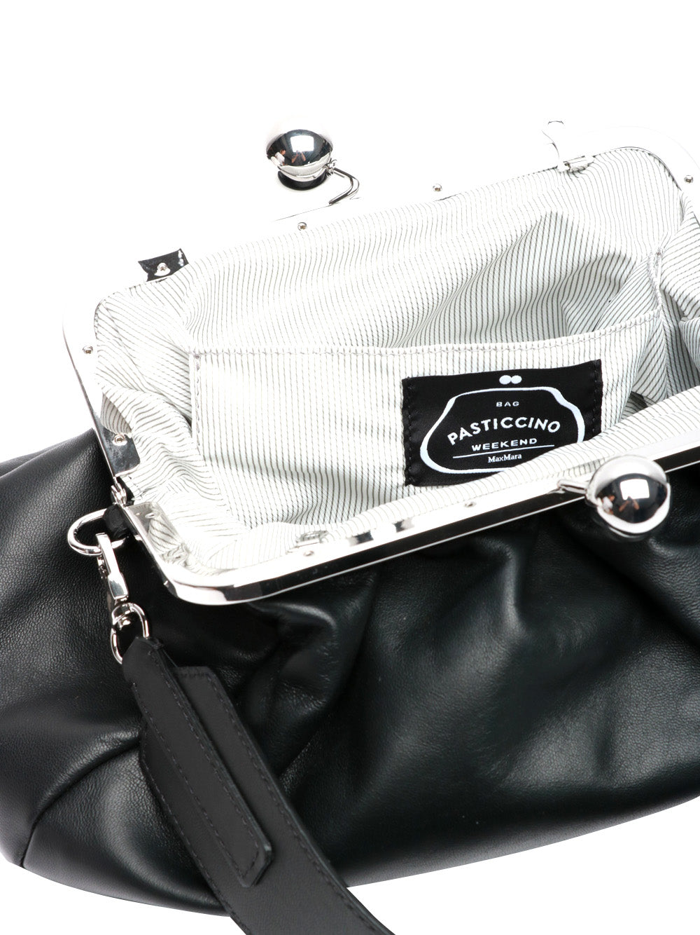 WEEKEND MAX MARA Borsa Pochette Pasticcino Cubico Media in Pelle Nera Nero