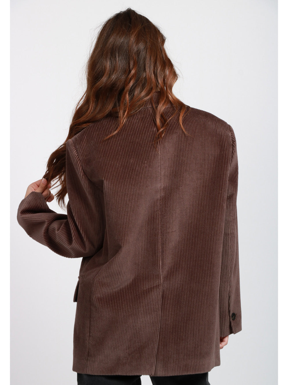 WEEKEND MAX MARA Giacca Formia Monopetto in Velluto a Coste Marrone Testa di moro