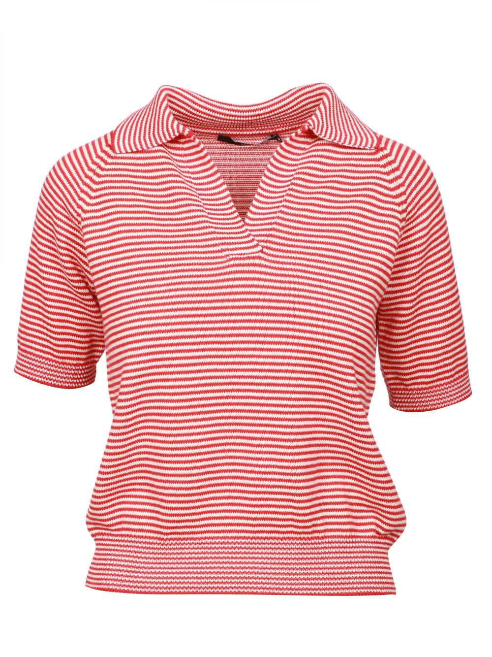 WEEKEND MAX MARA Maglia Polo Junior in Cotone a Righe Rossa Rosso avorio