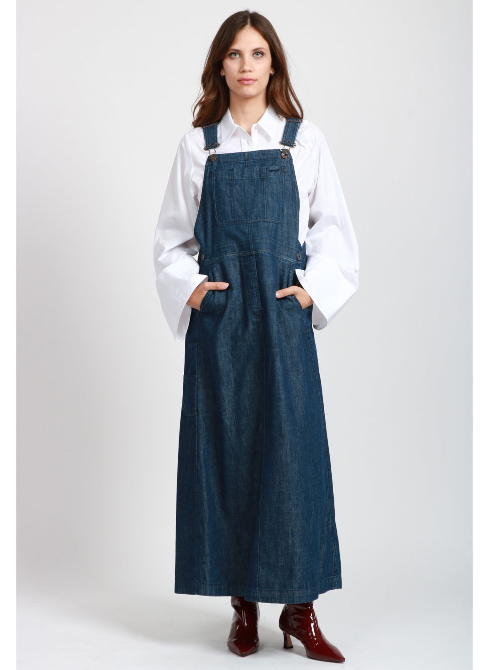 WEEKEND MAX MARA Vestito Salopette Kiss in Denim Blu Denim