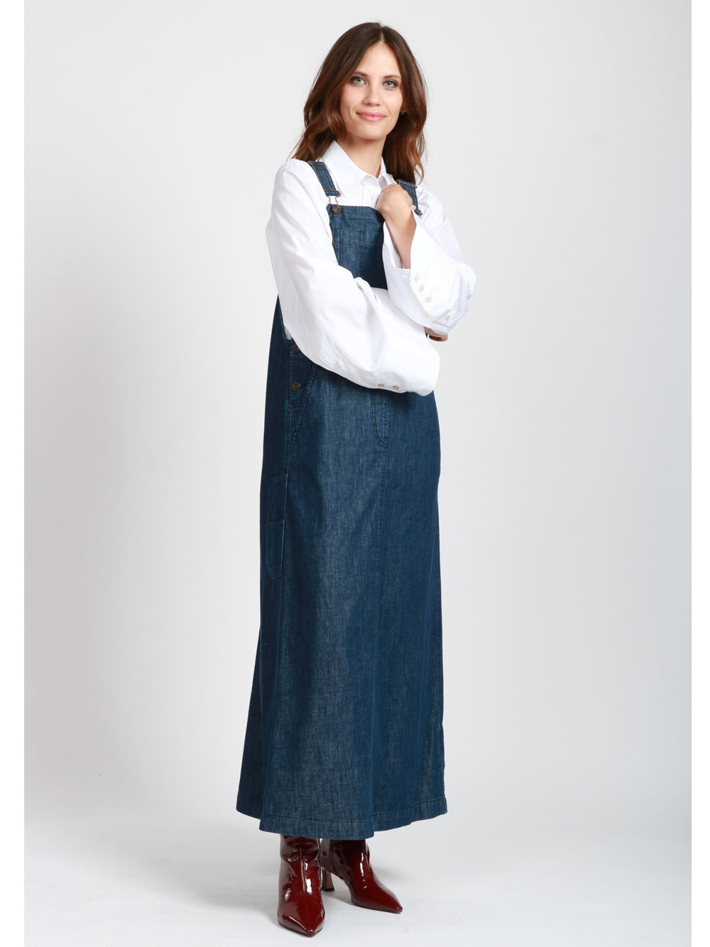 WEEKEND MAX MARA Vestito Salopette Kiss in Denim Blu Denim