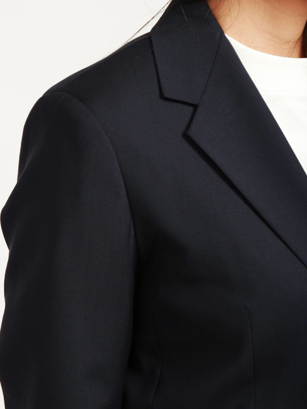 WEEKEND MAX MARA Giacca Materia Monopetto in Fresco di Lana Blu Notte Blu