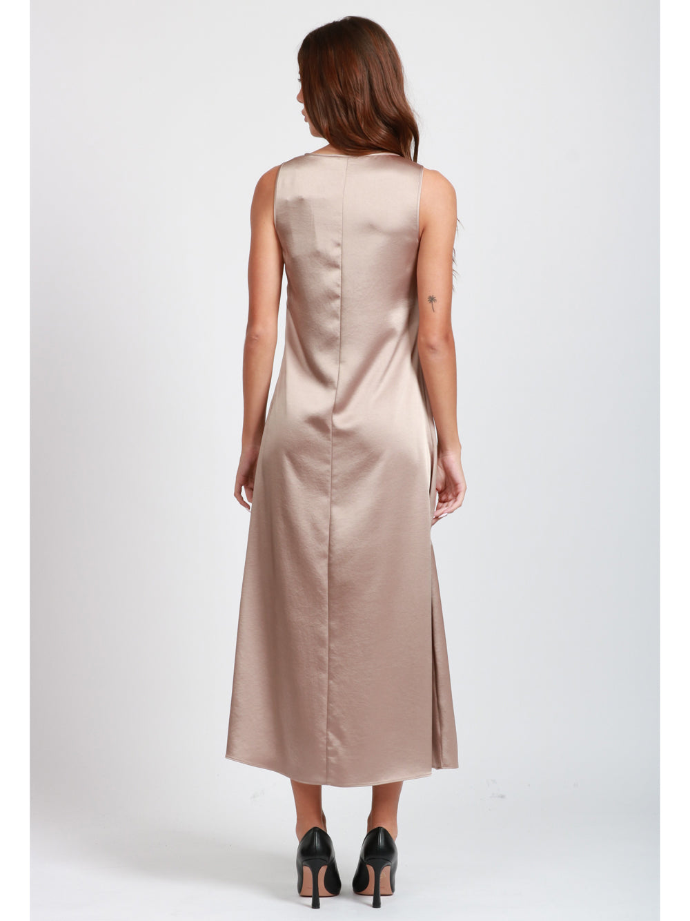 WEEKEND MAX MARA Vestito Ottelia in Raso Bronzo Chiaro Bronzo
