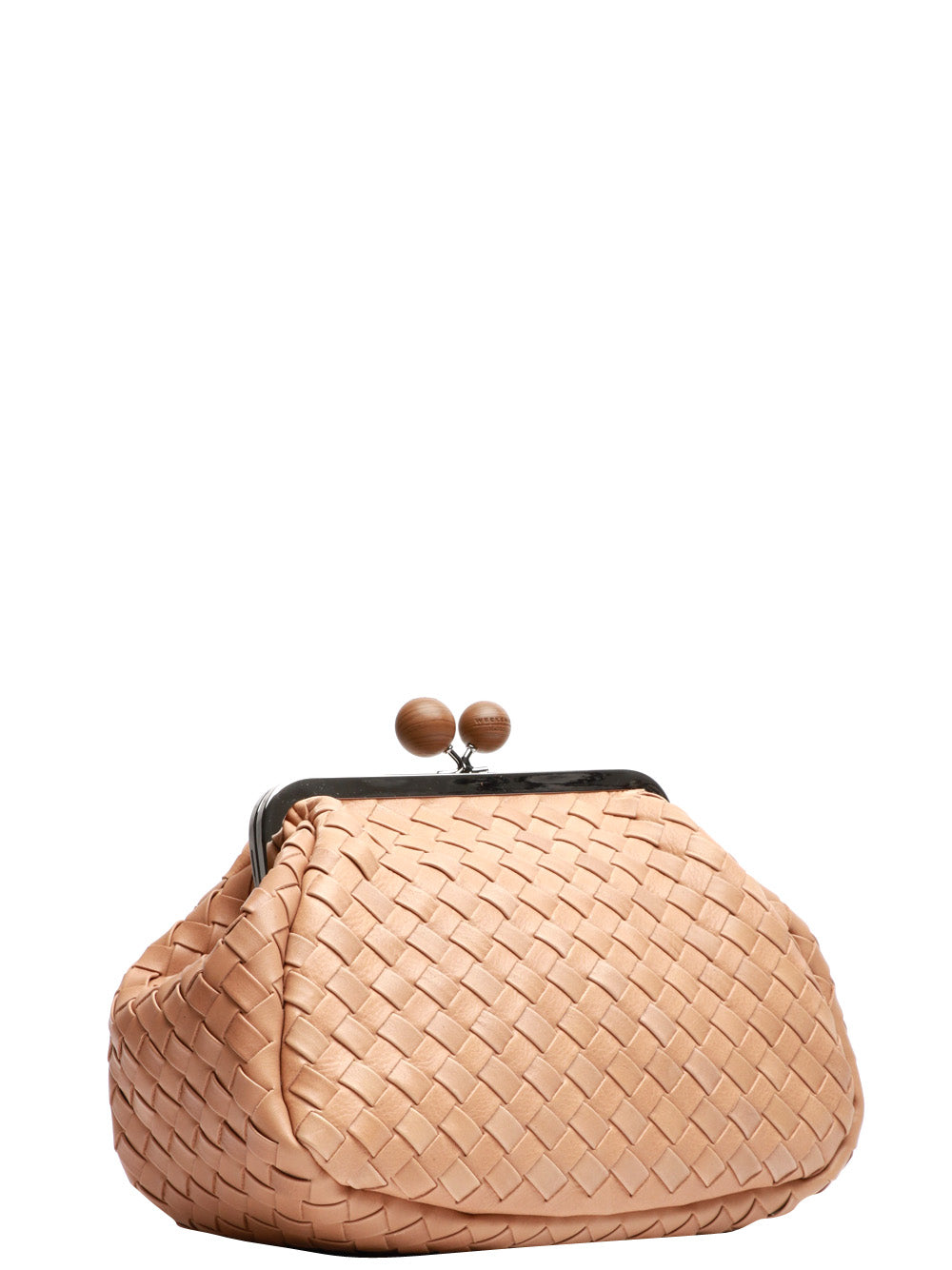 WEEKEND MAX MARA Borsa Pochette Pancia Pasticcino Media in Pelle Intrecciata Beige Beige