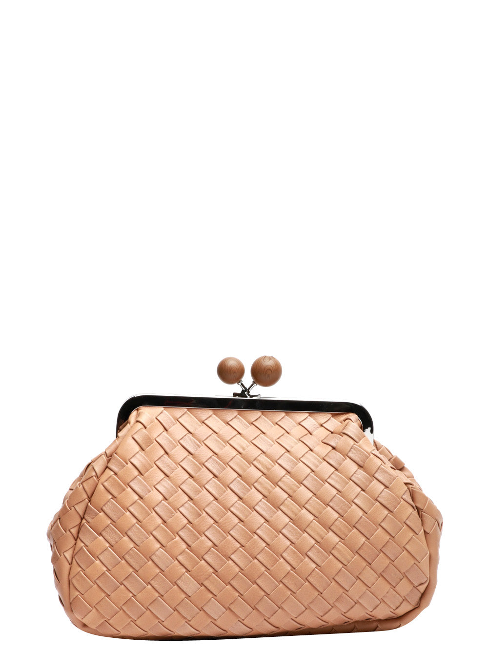 WEEKEND MAX MARA Borsa Pochette Pancia Pasticcino Media in Pelle Intrecciata Beige Beige