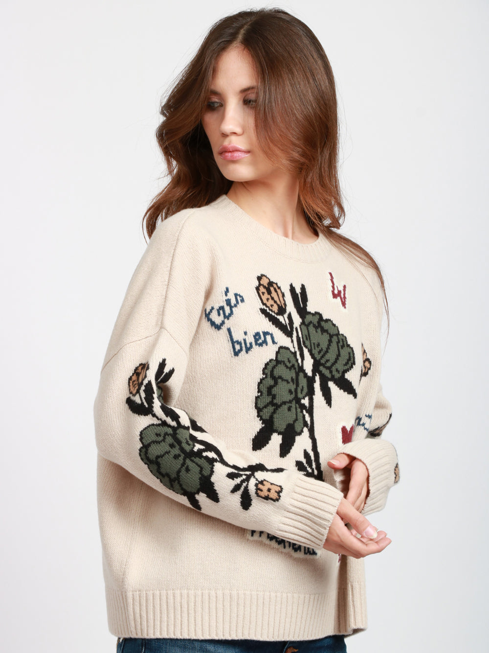 WEEKEND MAX MARA Maglia Pavidi in Lana Beige con Stampa Beige