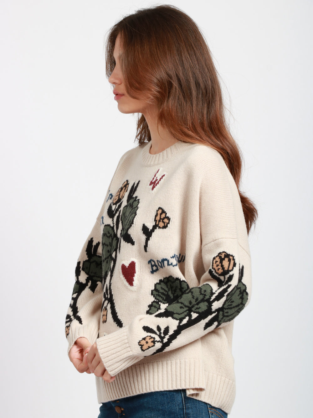 WEEKEND MAX MARA Maglia Pavidi in Lana Beige con Stampa Beige