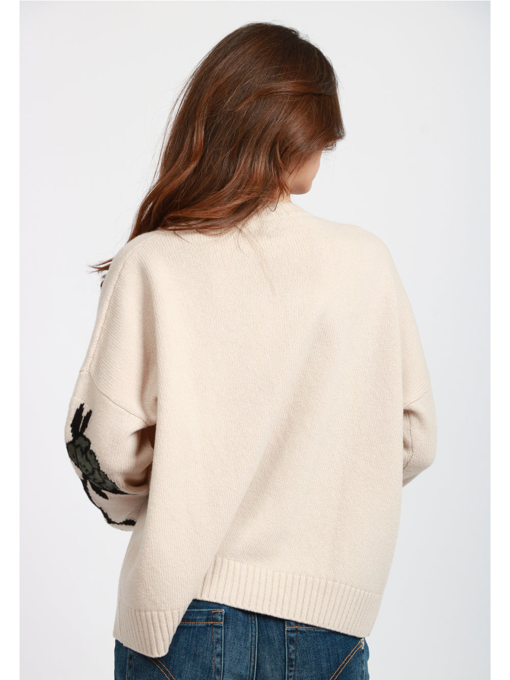 WEEKEND MAX MARA Maglia Pavidi in Lana Beige con Stampa Beige