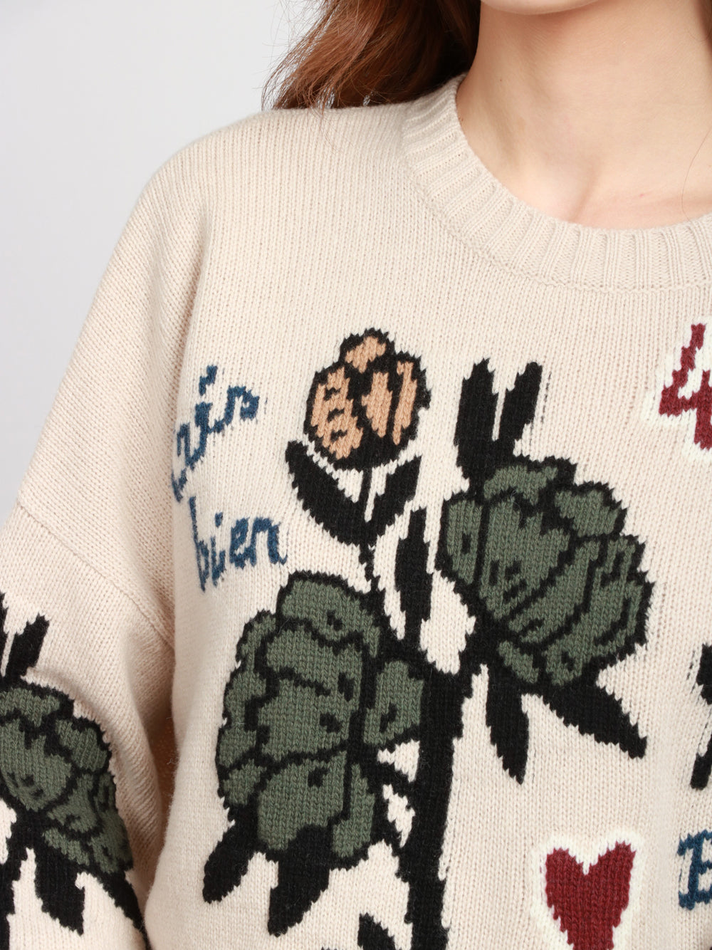 WEEKEND MAX MARA Maglia Pavidi in Lana Beige con Stampa Beige