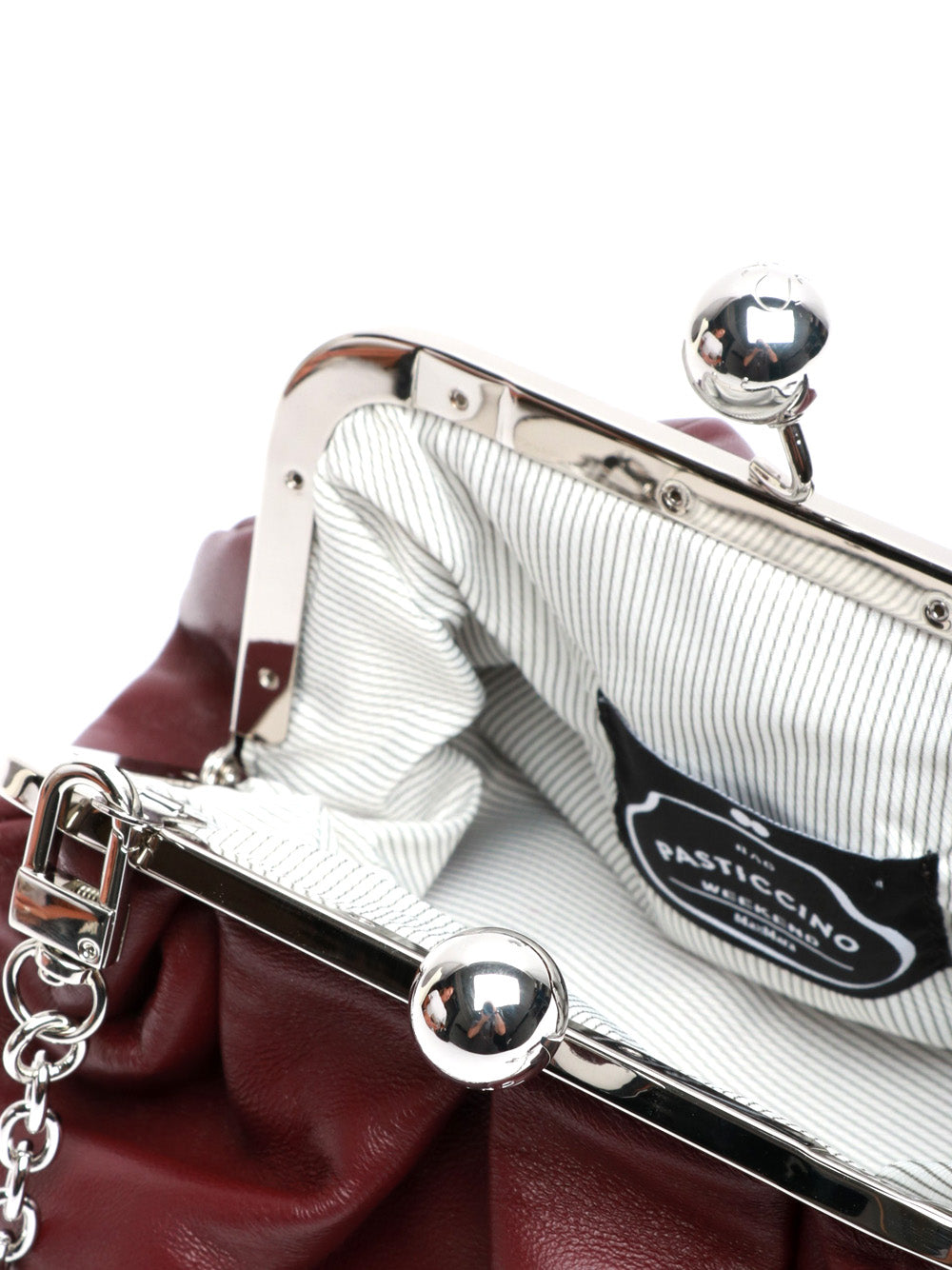 WEEKEND MAX MARA Borsa Pochette Prati Pasticcino Small in Pelle Bordeaux Vino