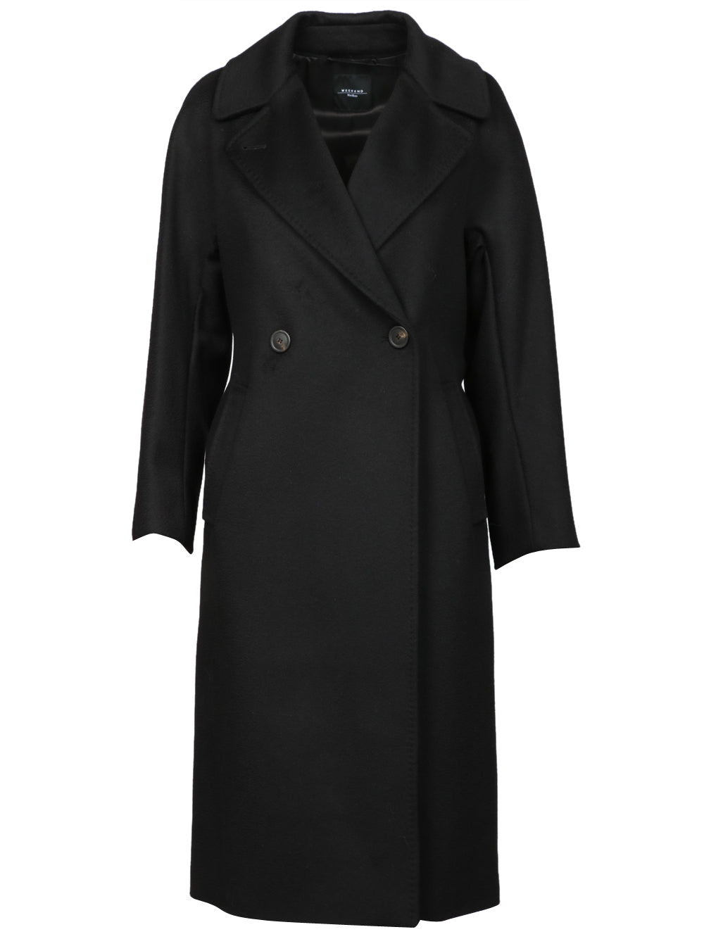 WEEKEND MAX MARA Cappotto Resina Doppiopetto in Lana Vergine Nero