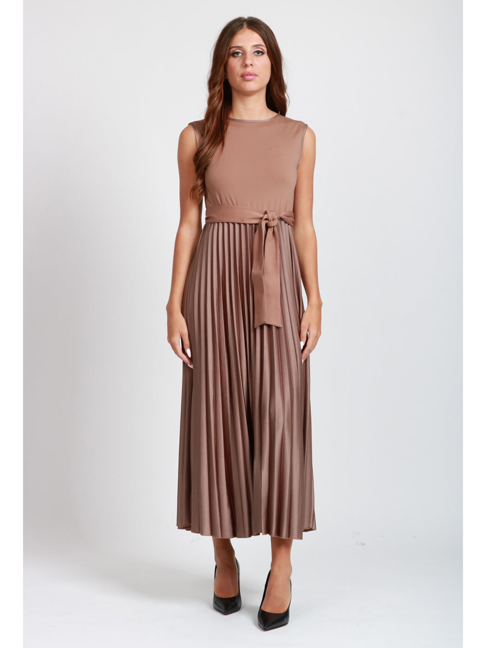 WEEKEND MAX MARA Vestito Samuele in Jersey Marrone Camel oro