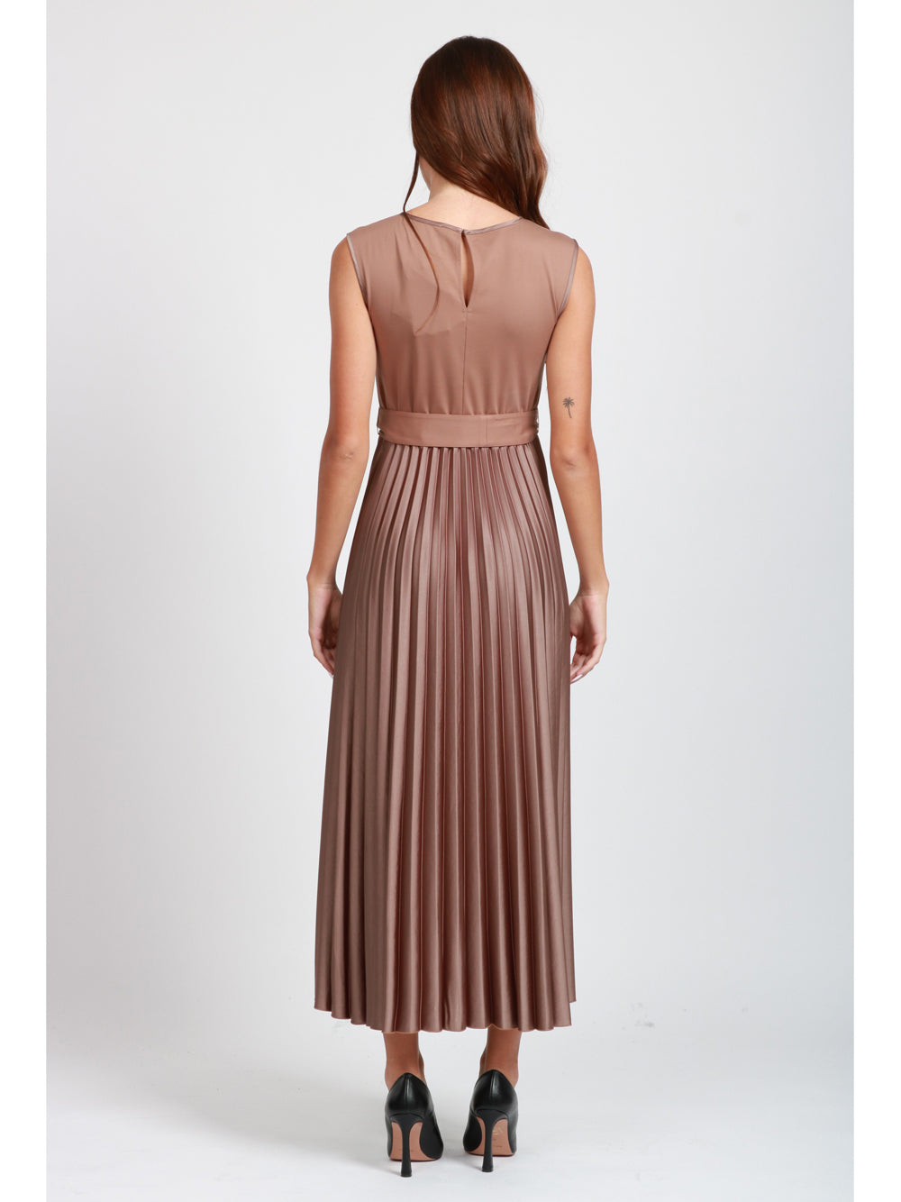 WEEKEND MAX MARA Vestito Samuele in Jersey Marrone Camel oro