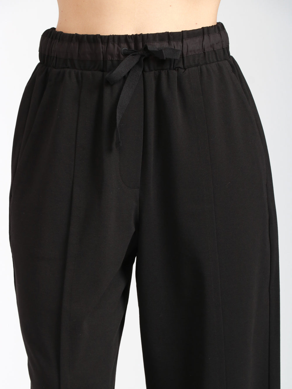 WEEKEND MAX MARA Pantaloni Sub in Jersey Neri con Coulisse in Vita Nero