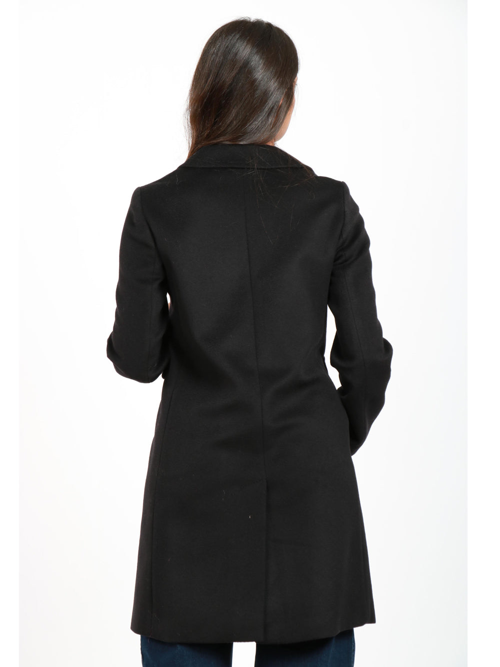 WEEKEND MAX MARA Cappotto Tevere Monopetto in Lana Vergine Nero Nero