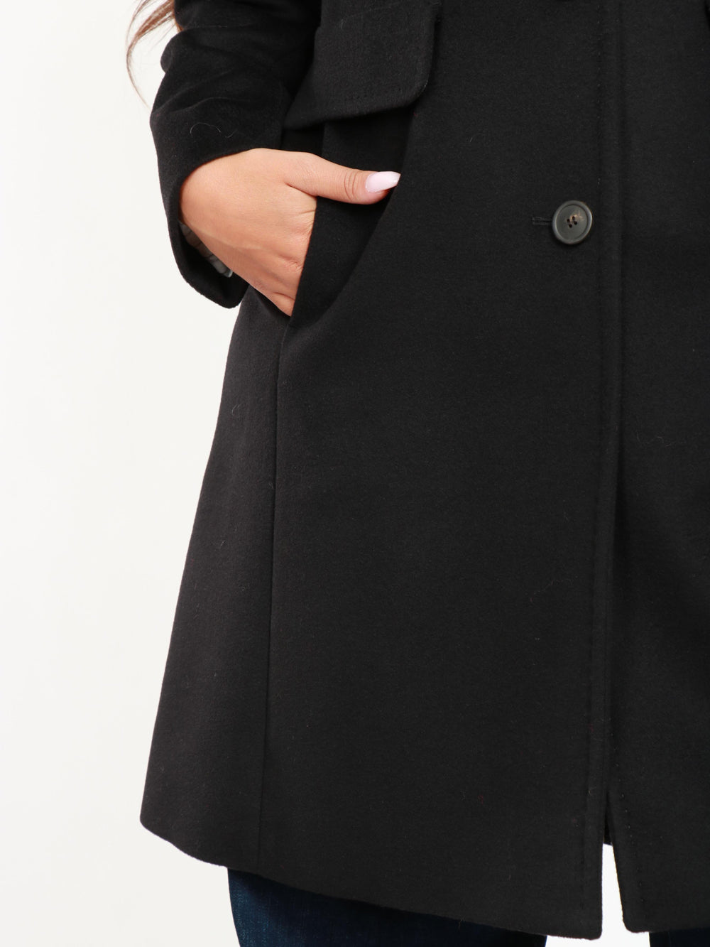 WEEKEND MAX MARA Cappotto Tevere Monopetto in Lana Vergine Nero Nero