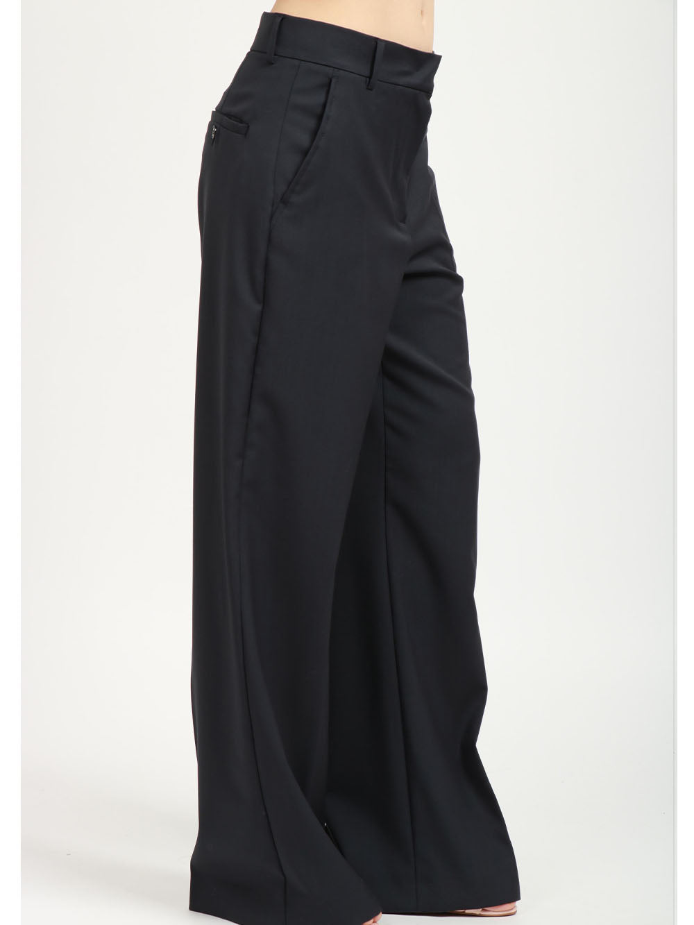 WEEKEND MAX MARA Pantaloni Palazzo Visivo in Fresco Lana Blu Blu