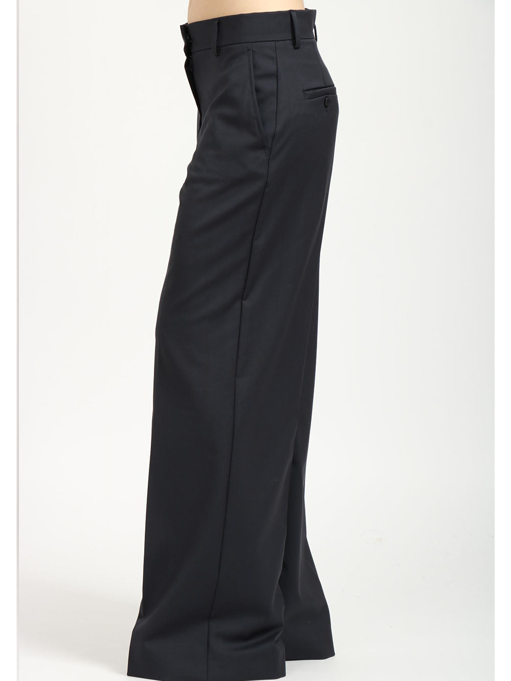 WEEKEND MAX MARA Pantaloni Palazzo Visivo in Fresco Lana Blu Blu