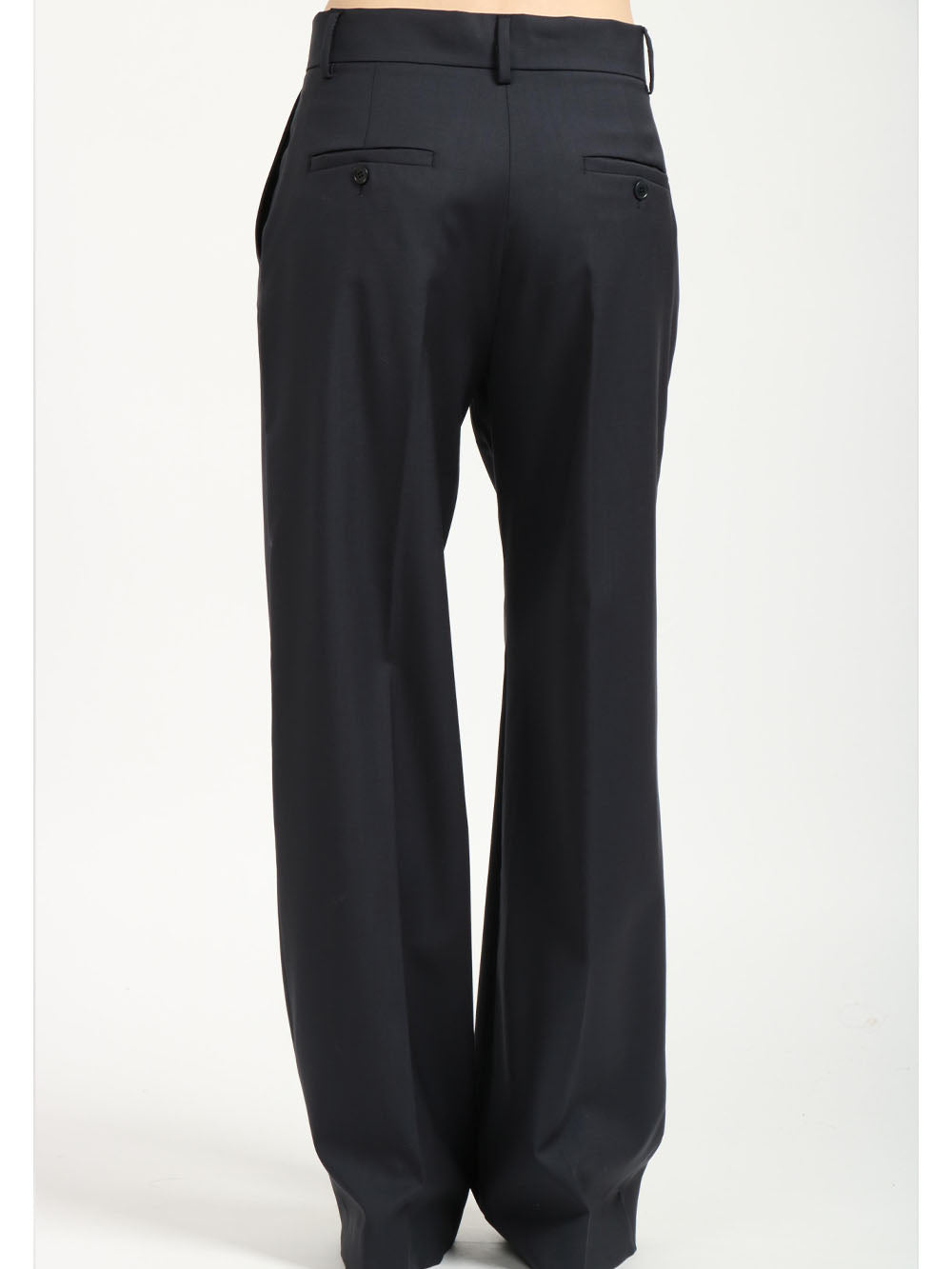 WEEKEND MAX MARA Pantaloni Palazzo Visivo in Fresco Lana Blu Blu