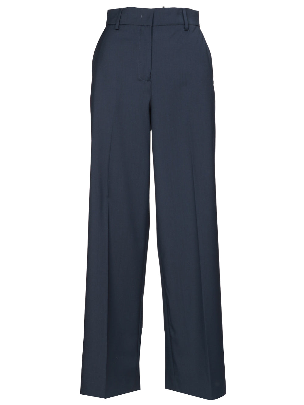 WEEKEND MAX MARA Pantaloni Palazzo Visivo in Fresco Lana Blu Blu