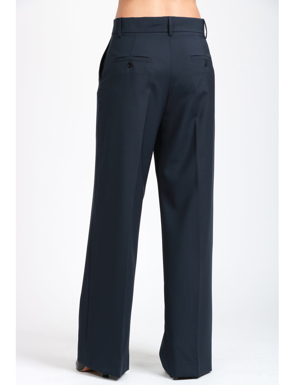 WEEKEND MAX MARA Pantaloni Palazzo Visivo in Fresco Lana Blu Blu