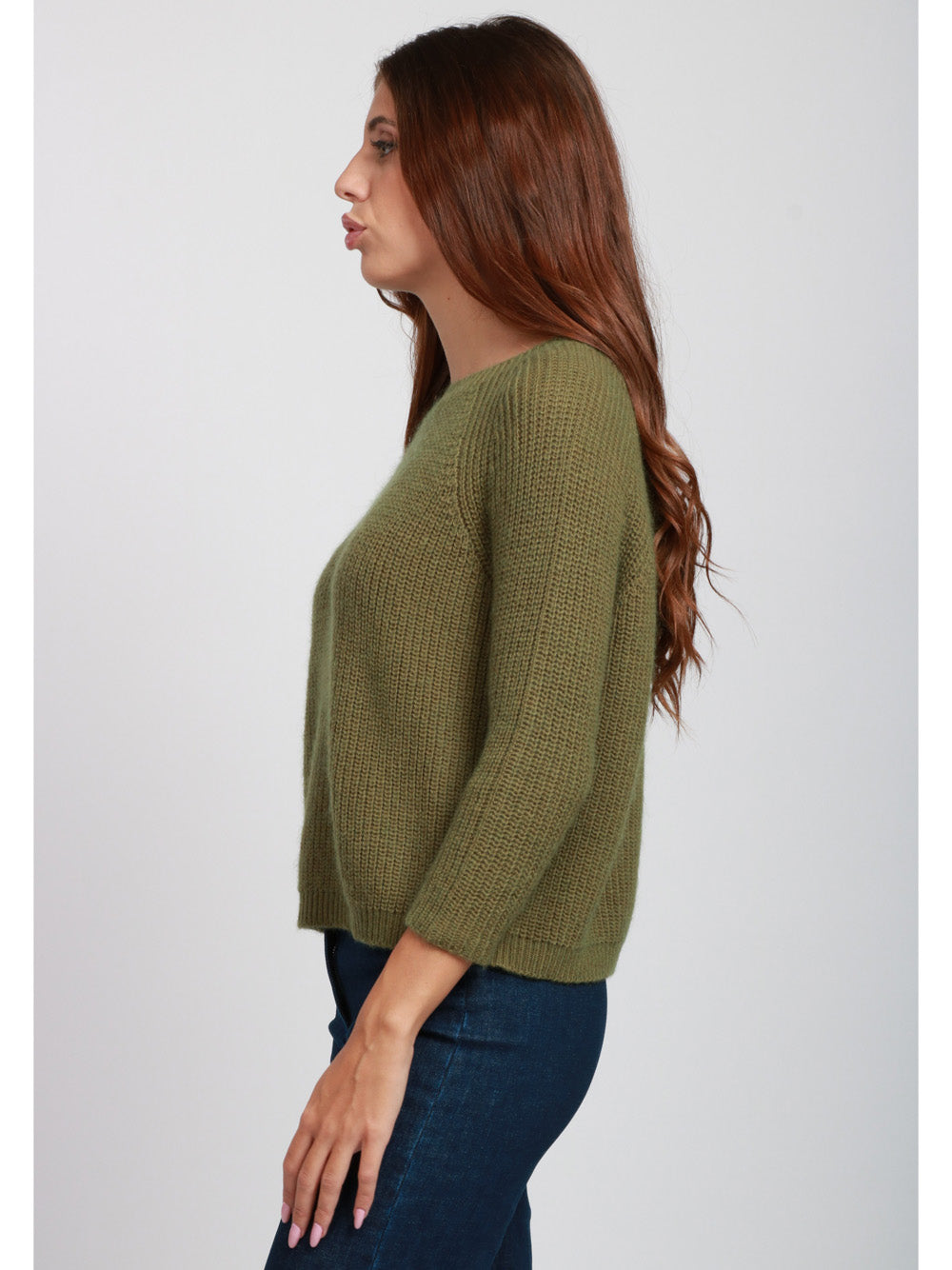 WEEKEND MAX MARA Maglia Xeno a Costine in Mohair Verde Verde