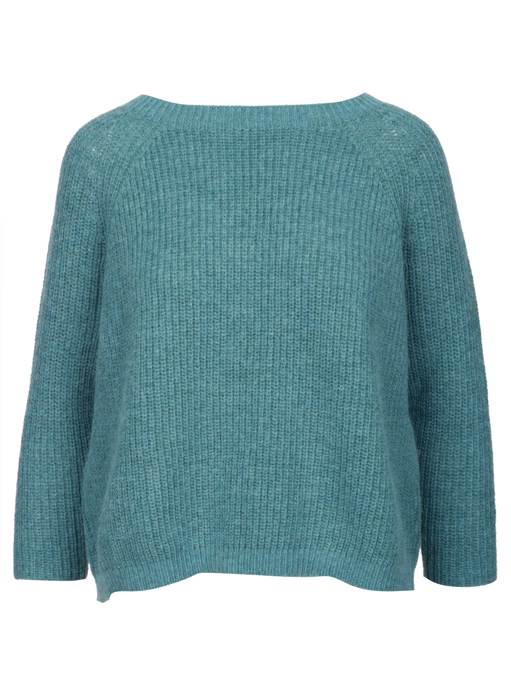 WEEKEND MAX MARA Maglia Xeno a Costine in Misto Mohair Azzurra Celeste