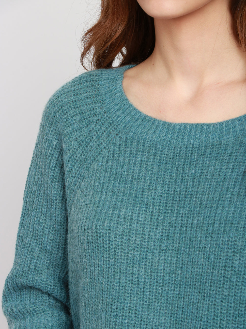 WEEKEND MAX MARA Maglia Xeno a Costine in Misto Mohair Azzurra Celeste