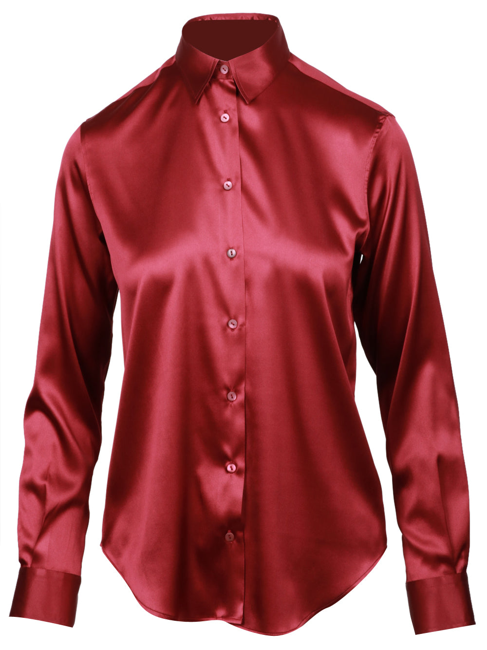 XACUS Camicia Classica in Seta Elasticizzata Bordeaux Bordeaux