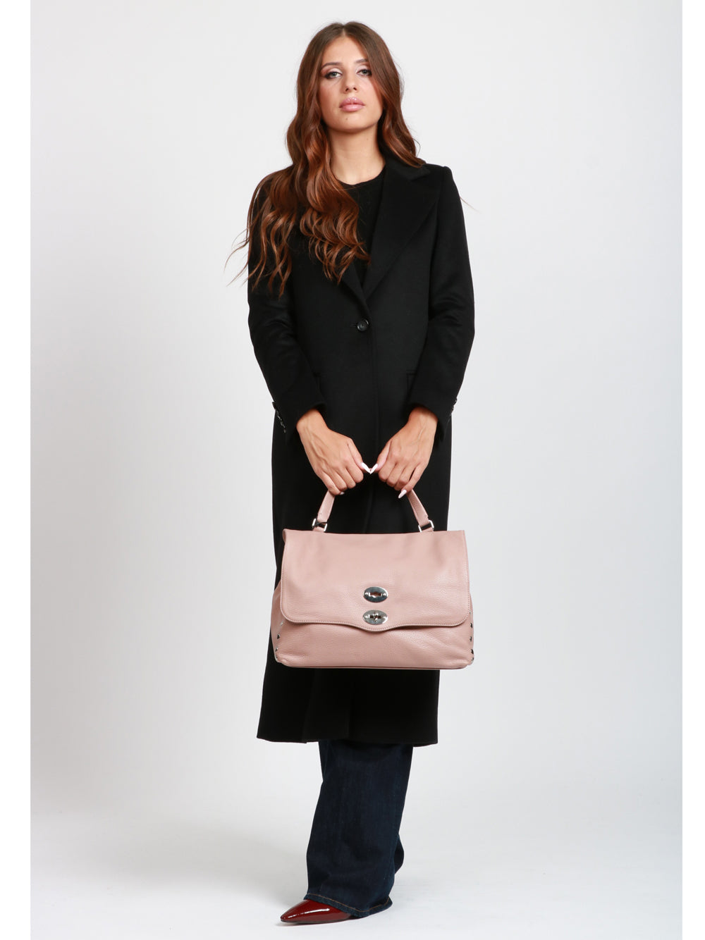 ZANELLATO Borsa a Mano Postina Daily Medium in Pelle Rosa con Tracolla Rosa