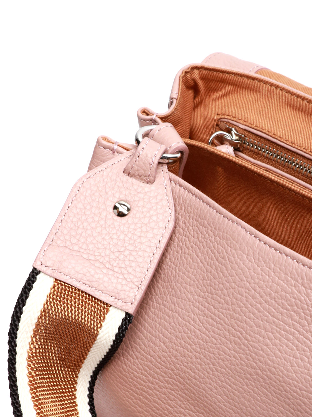 ZANELLATO Borsa a Mano Postina Daily Small in Pelle Rosa con Tracolla Rosa