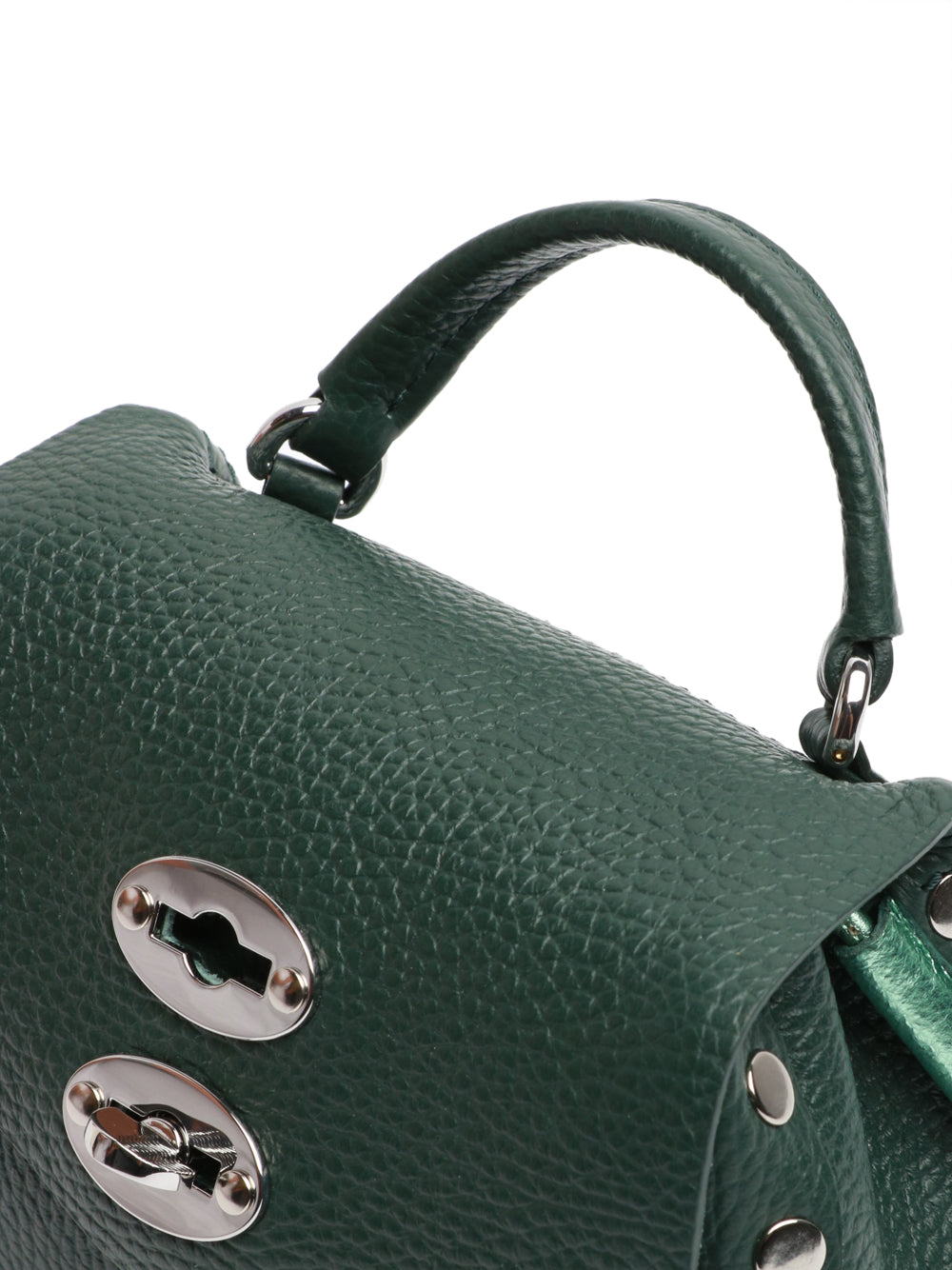 ZANELLATO Borsa a Mano Postina Daily Night SBaby in Pelle Verde Verde bosco/verde laminato