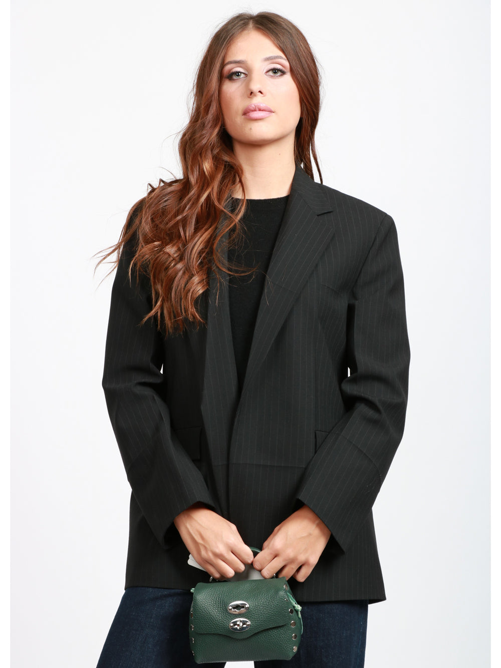 ZANELLATO Borsa a Mano Postina Daily Night SBaby in Pelle Verde Verde bosco/verde laminato