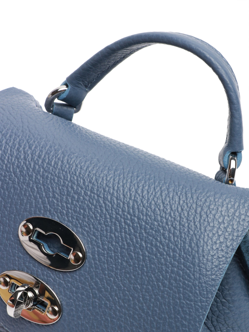 ZANELLATO Borsa a Mano Postina Daily Night SBaby in Pelle Indaco Indaco+blu laminato