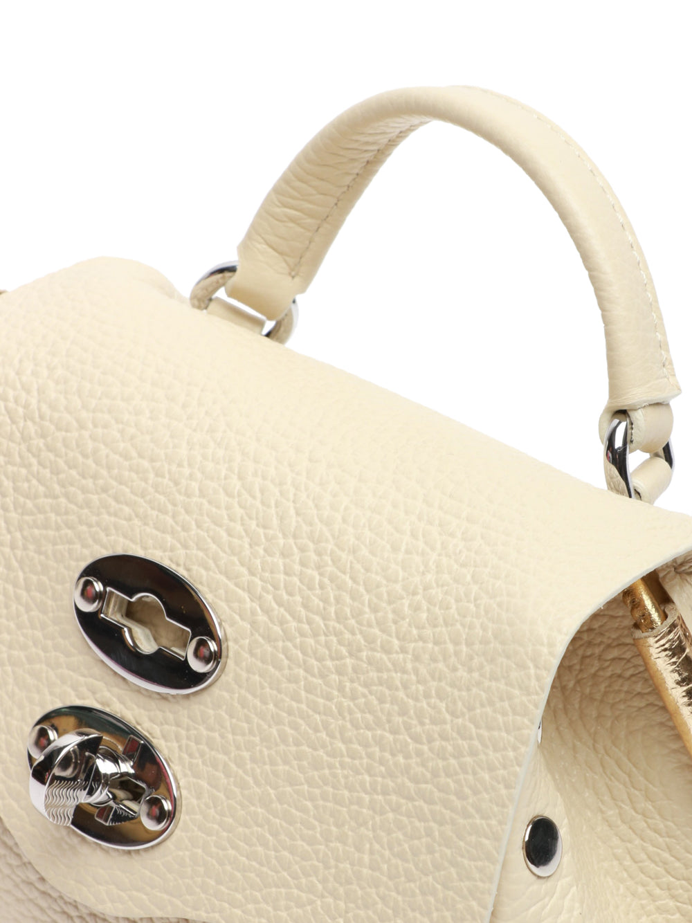 ZANELLATO Borsa a Mano Postina Daily Night SBaby in Pelle Panna Avorio/oro laminato