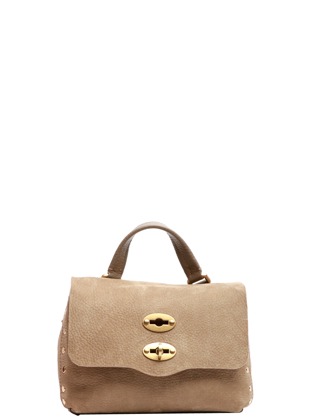 ZANELLATO Borsa a Mano Postina Jones Baby in Pelle Scamosciata Tortora Grigio