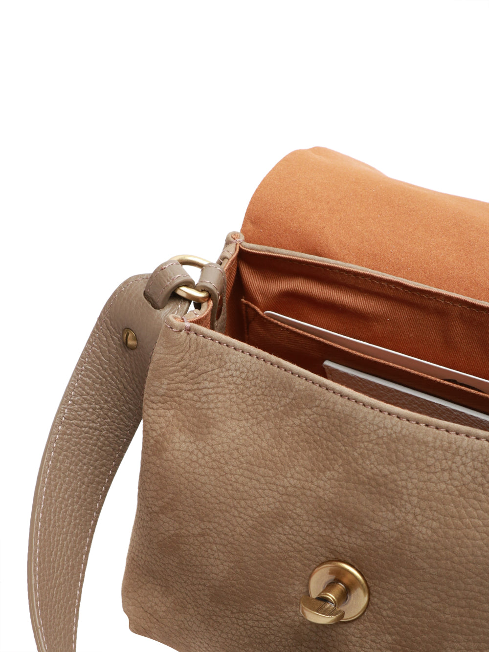 ZANELLATO Borsa a Mano Postina Jones Baby in Pelle Scamosciata Tortora Grigio