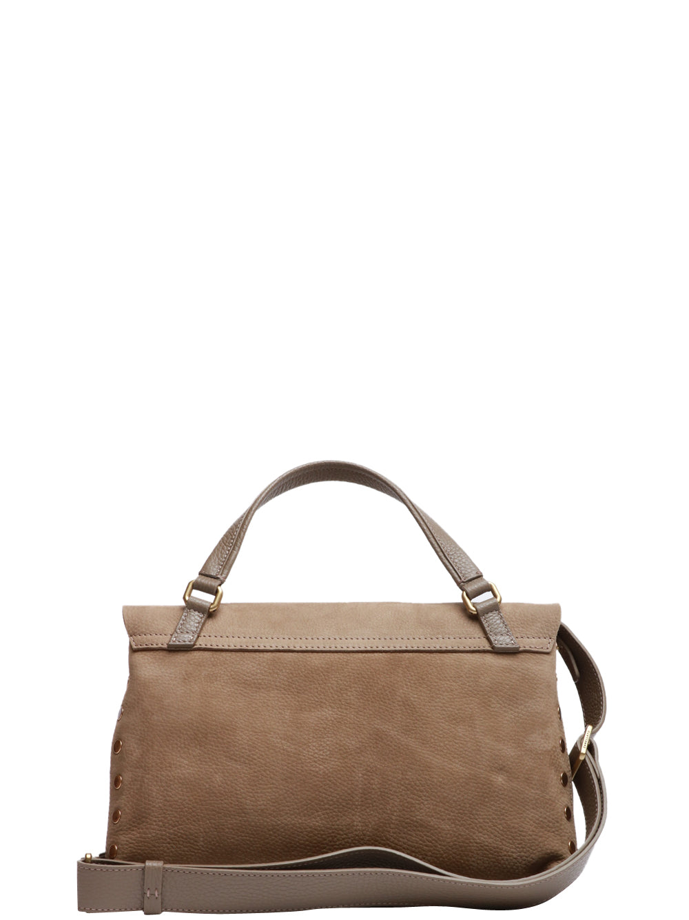 ZANELLATO Borsa a Mano Postina Jones Small in Pelle Scamosciata Tortora Grigio